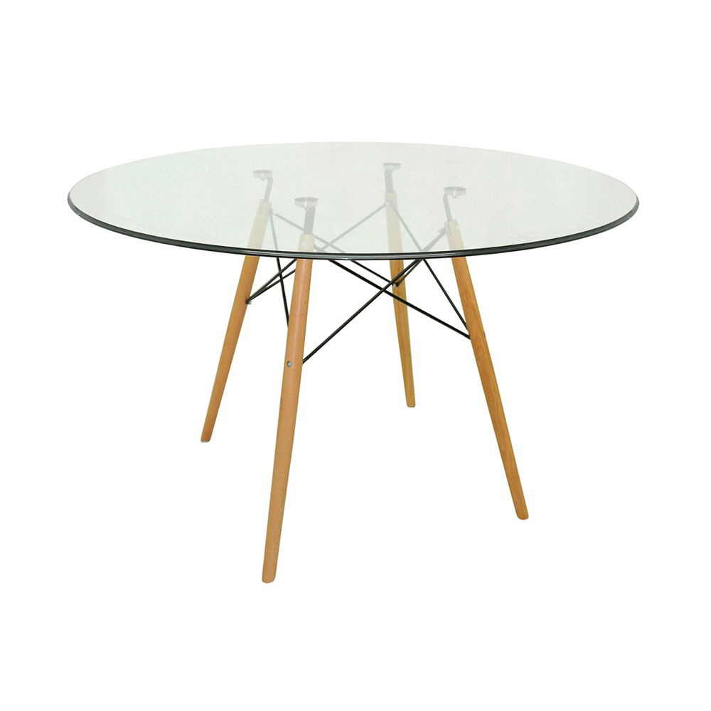 Mesa Eames Eiffel Redonda 90cm - Vidro