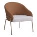 Poltrona Inhotim Base Champagne - PU Caramelo e Nude