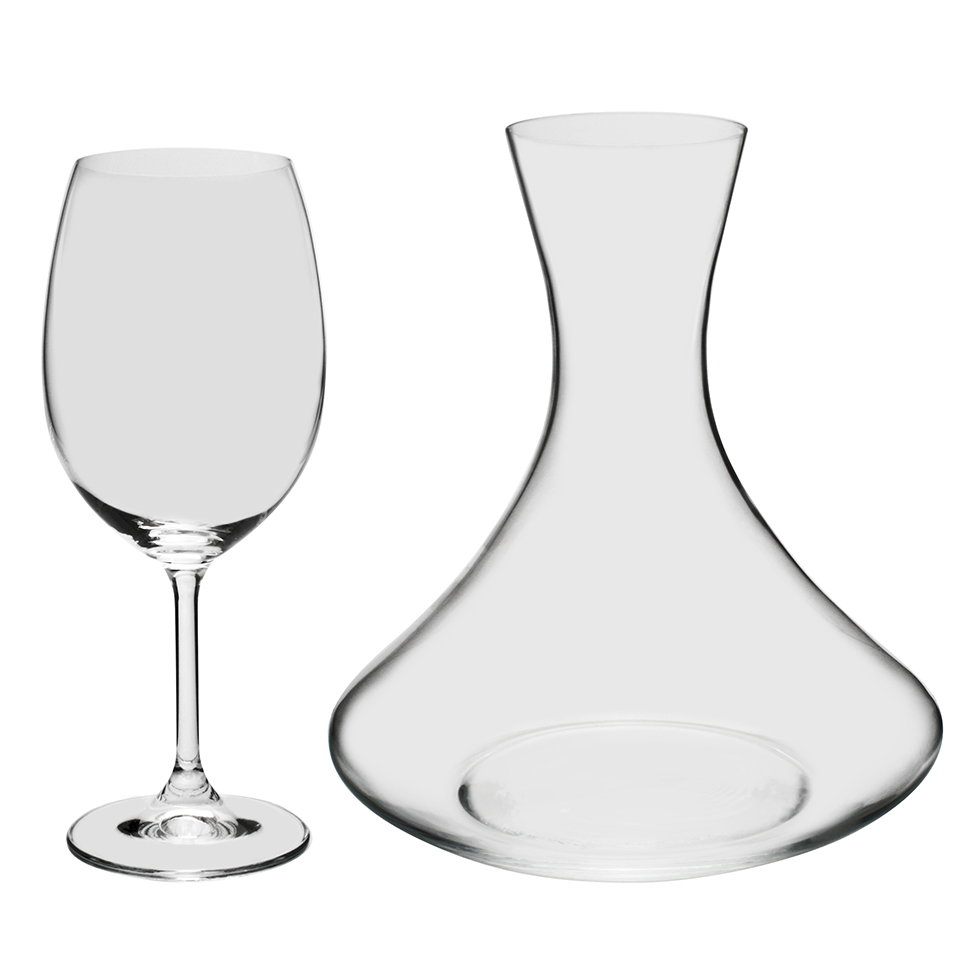 Conjunto de Decanter com 2 Taças Bohemia Transparente