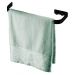 Kit acessorios banheiro lavabo 4 peças preto fosco Future toalheiro banho, toalha rosto 22 cm, papeleira, cabide 