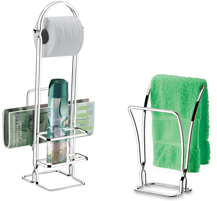 Kit banheiro Future Porta Papel Higiênico chao porta toalha de bancada  1608 1610 