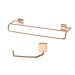 Kit banheiro lavabo 2 peças rosé gold Future porta toalha banho duplo e papeleira 