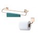 Kit banheiro lavabo 2 peças rosé gold Future porta toalha banho duplo e papeleira 