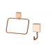Kit banheiro lavabo 2 peças rosé gold Future toalheiro rosto e cabide gancho 