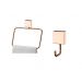 Kit banheiro lavabo 2 peças rosé gold Future toalheiro rosto e cabide gancho 