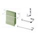Kit lavabo banheiro acessorios 4 peças porta toalha duplo 45 cm, porta toalha rosto 30 cm, porta papel higienico, cabide 