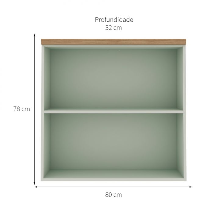 [OUTLET] Armário Aéreo Iluminata 2 PT Mint 80 cm
