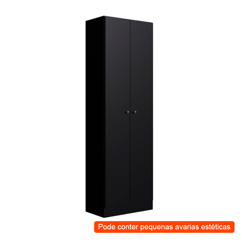 [OUTLET] Armário Multiuso Xangai 2 PT Preto