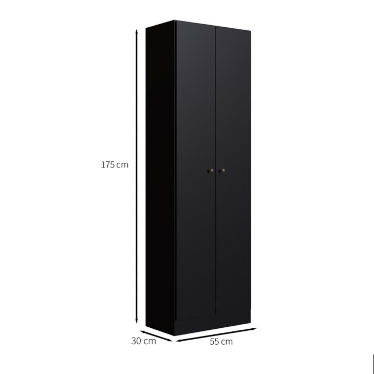 [OUTLET] Armário Multiuso Xangai 2 PT Preto