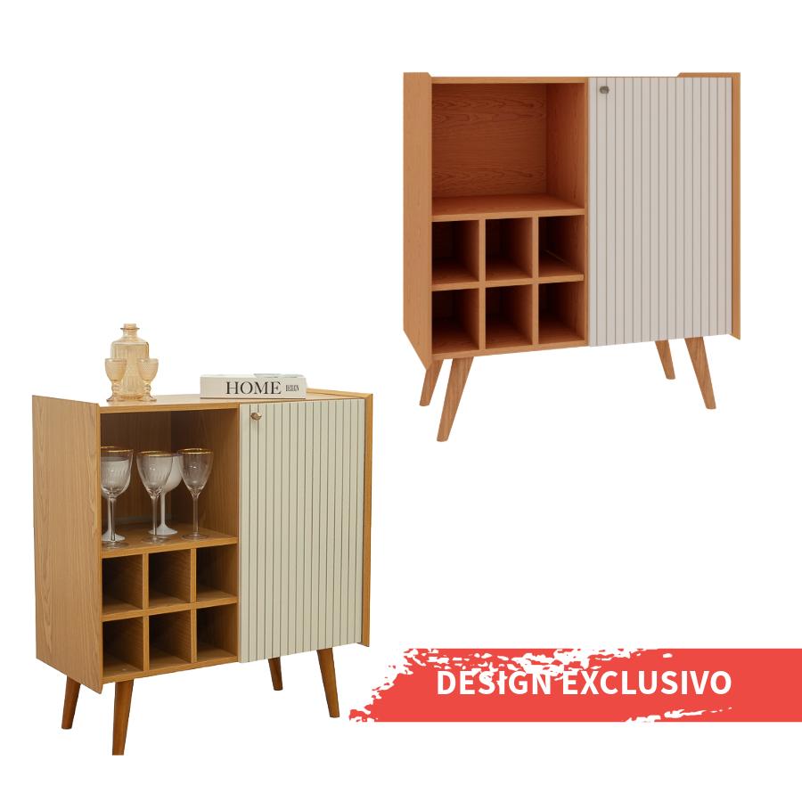 Aparador Balcão Adega Genialflex Vértice Cinamomo Branco Laca
