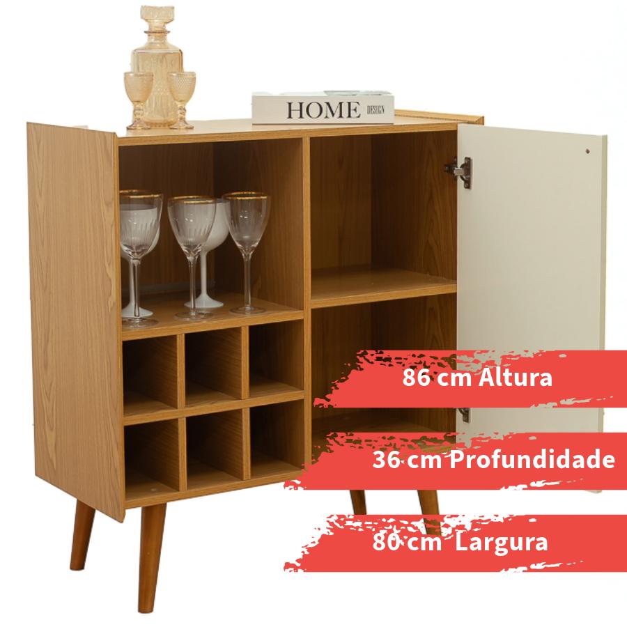 Aparador Balcão Adega Genialflex Vértice Cinamomo Branco Laca