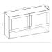 Armário Aéreo 120 cm 2 Portas Frente 100% MDF Estilo Americano Branco/Ébano