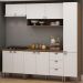 Armário Aéreo 120 cm 2 Portas Frente 100% MDF Estilo Americano Branco/Ébano
