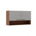 Armário Aéreo 120cm  2 Portas com Nicho Ebano / Fendi