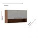Armário Aéreo 120cm  2 Portas com Nicho Ebano / Fendi