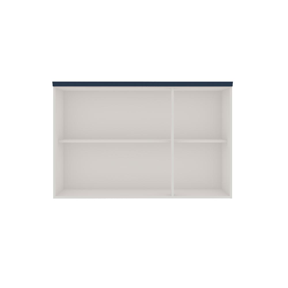 Armário Aéreo 3 Portas Branco Fosco Azul