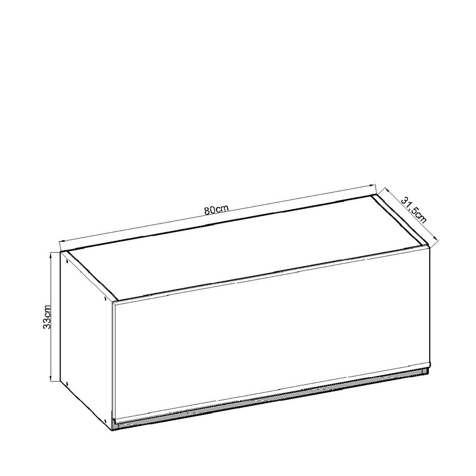 Armário Aéreo Conecta 1 Porta Ébano e Off White 80 cm