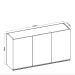 Armário Aéreo Conecta 3 Portas Ébano e Off White