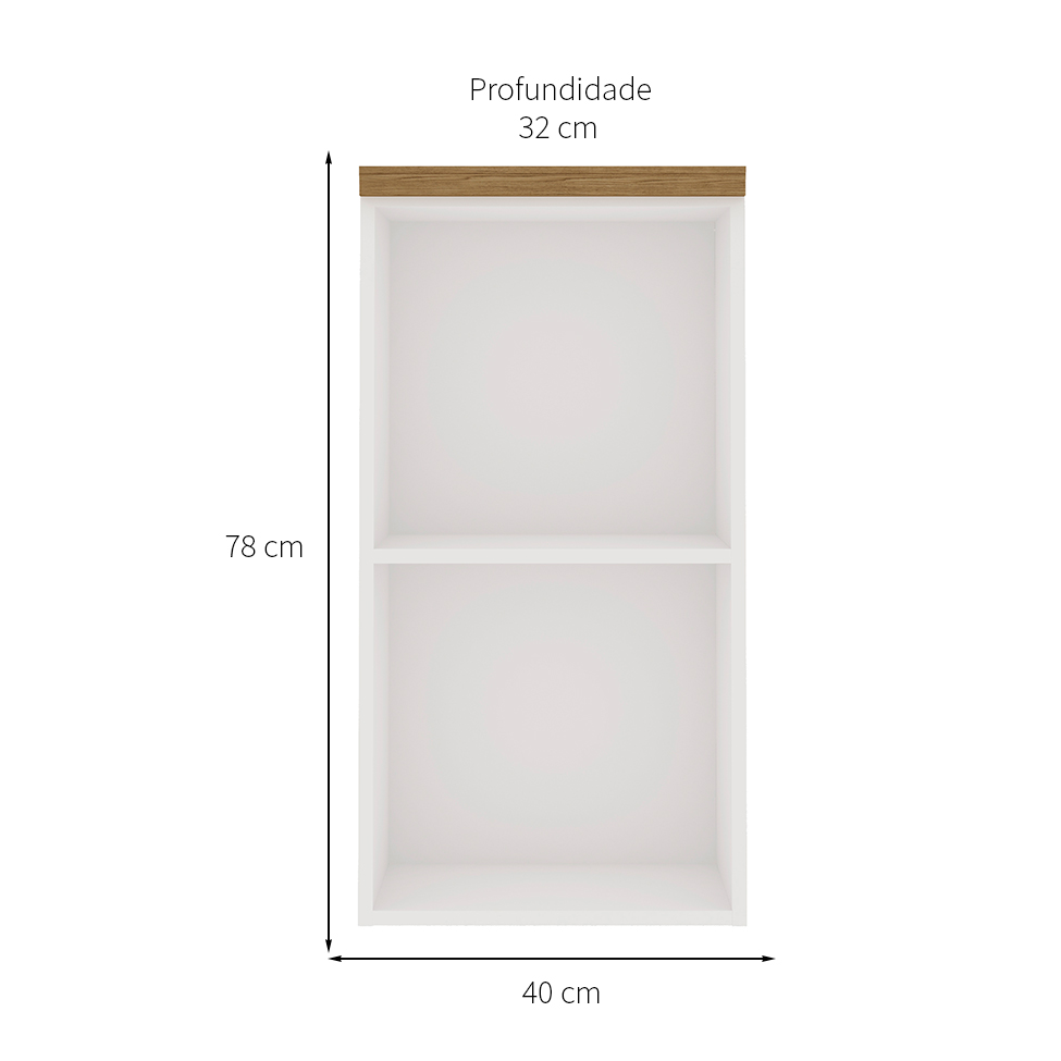 Armário Aéreo Iluminata 1 PT Branco 40 cm