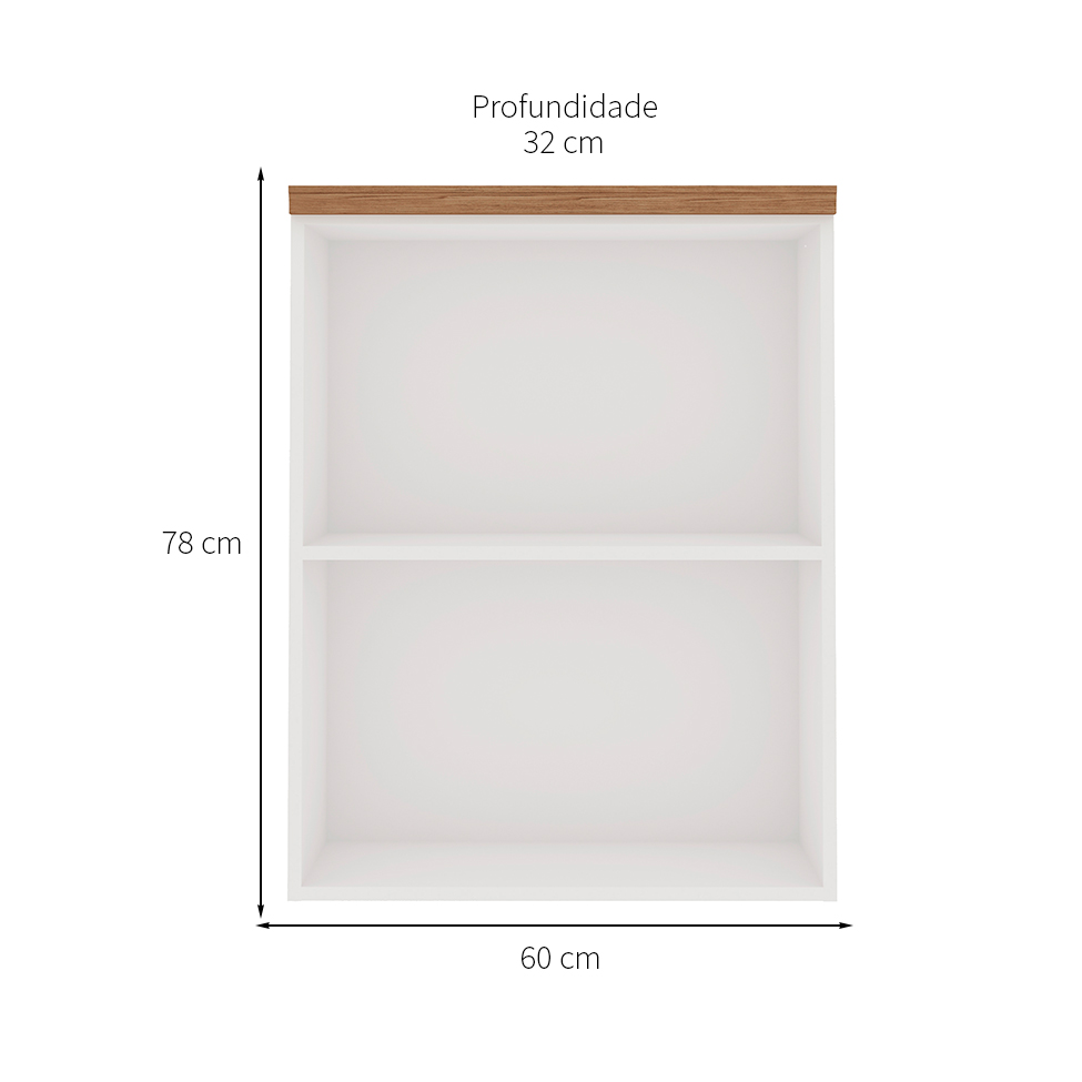 Armário Aéreo Iluminata 1 Porta Branco 60 cm