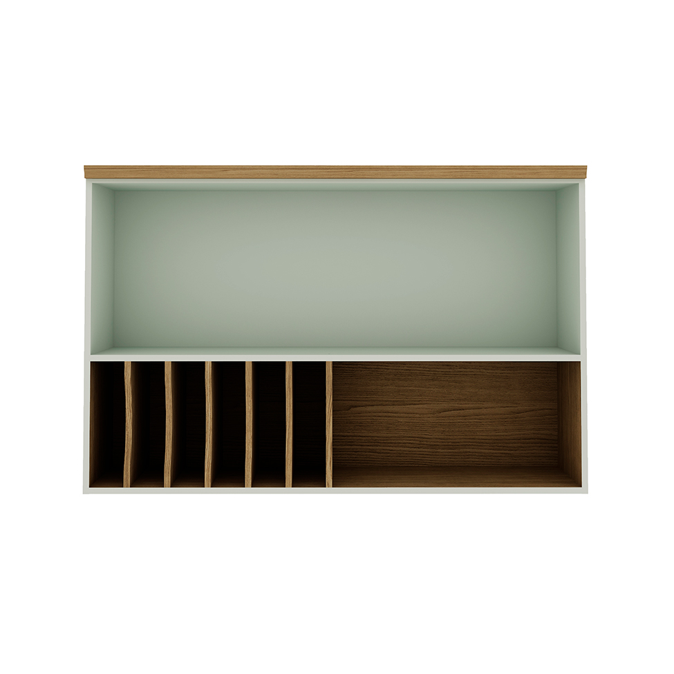 Armário Aéreo Iluminata com Vidro 1 Porta Verde Mint 120 cm