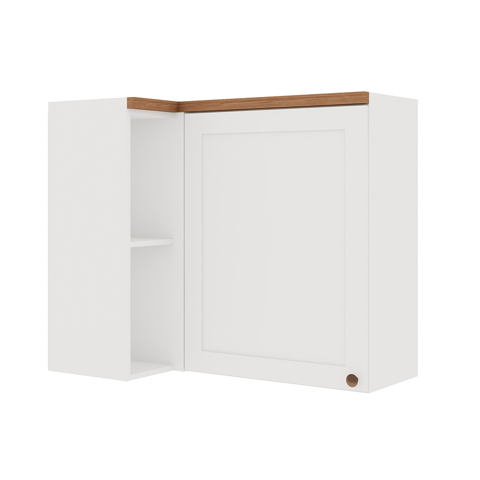 Armário Aéreo de Canto Iluminata 1 Porta Branco