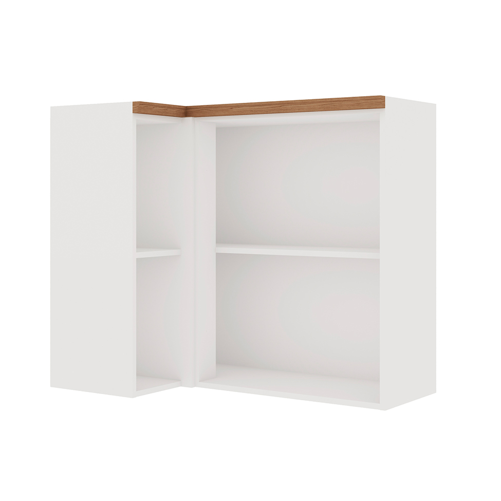 Armário Aéreo de Canto Iluminata 1 Porta Branco