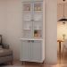 Armário Cristaleira Genialflex Iluminata 80cm Branco Fendi