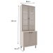 Armário Cristaleira Genialflex Iluminata 80cm Branco Fendi