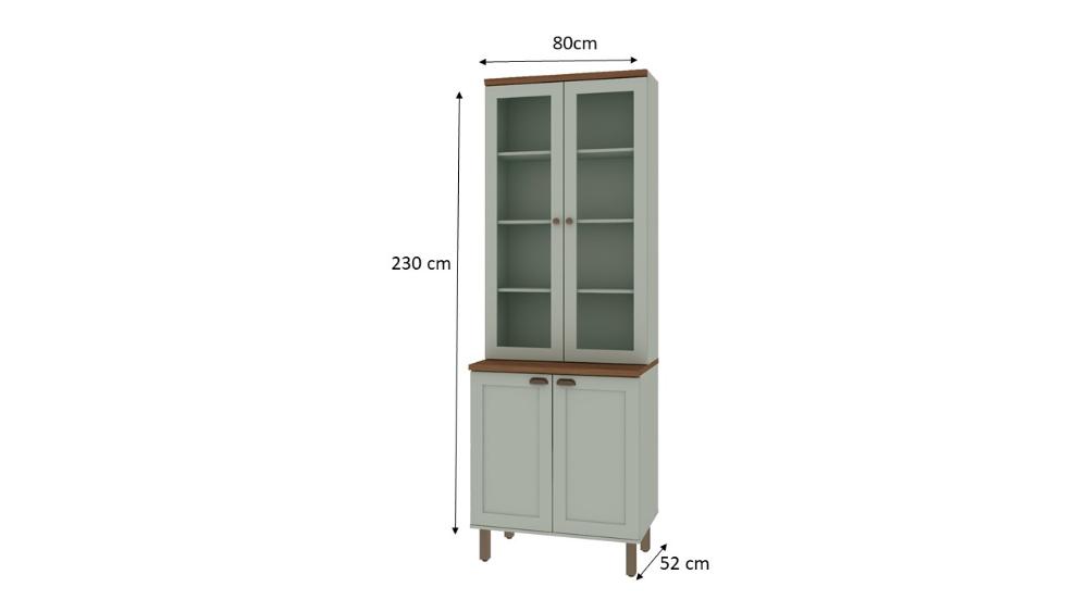 Armário Cristaleira Genialflex Iluminata 80cm Hortelã