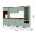 Armário De Cozinha Comp Genialflex Iluminata Ayla Verde Mint