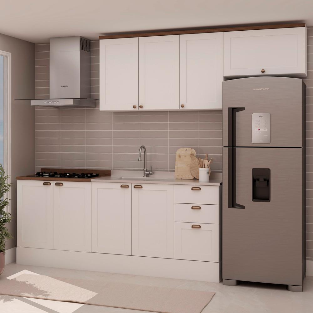 Armário De Cozinha Genialflex Iluminata 4 Módulos Branco