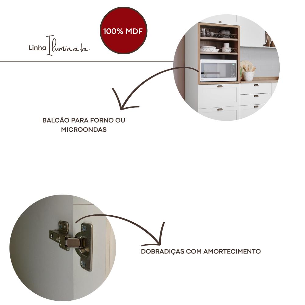 Armário De Cozinha Genialflex Iluminata 4 Módulos Branco