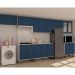Armário De Cozinha Genialflex Iluminata 7 Peças Branco Azul