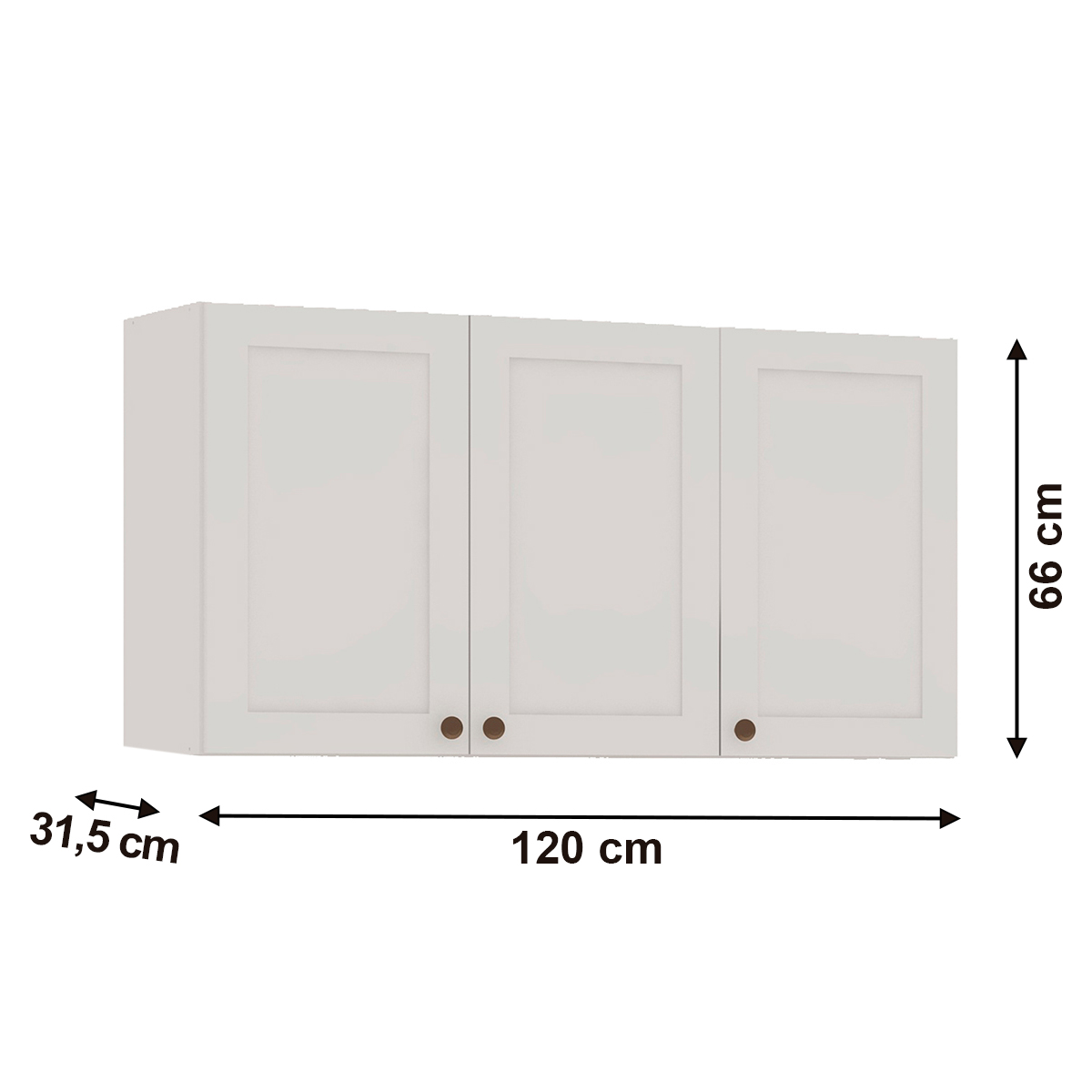 Armário De Cozinha Genialflex Provençal 3 Portas Branco
