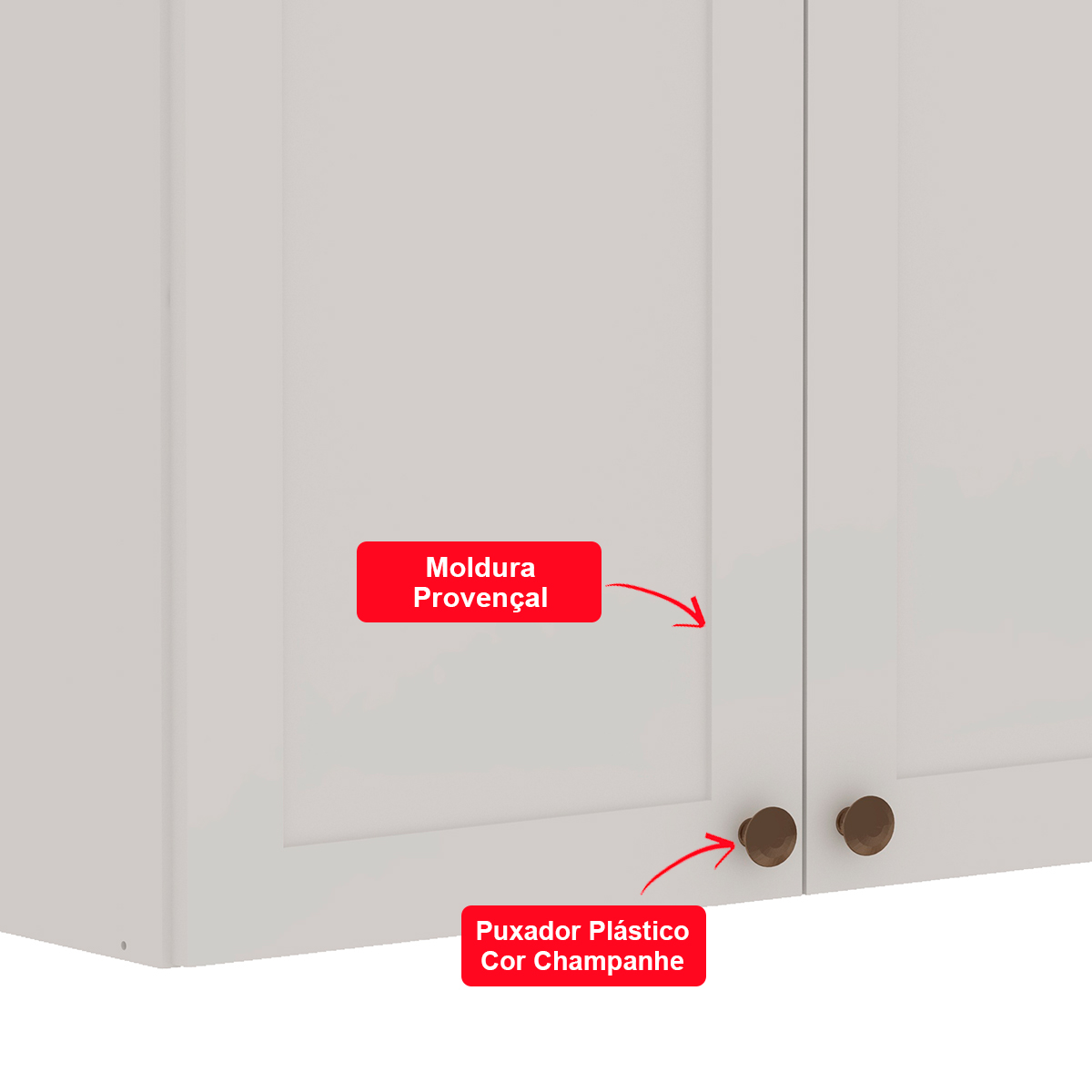 Armário De Cozinha Genialflex Provençal 3 Portas Branco