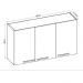 Armário aéreo 120cm  3 Portas Ebano / Fendi