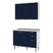 Armário de Cozinha Genialflex 2 Peças Com Tampo Branco Azul