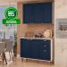 Armário de Cozinha Genialflex 2 Peças Com Tampo Branco Azul