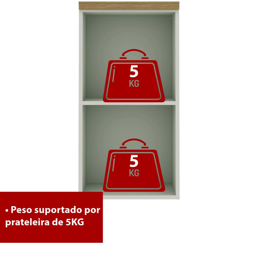 Armário de Cozinha Genialflex Iluminata 1 Pt 40 Cm Hortelã