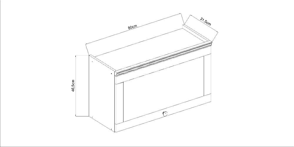 Armário de Cozinha Genialflex Iluminata 1 Pt 80 Cm Bco Fendi