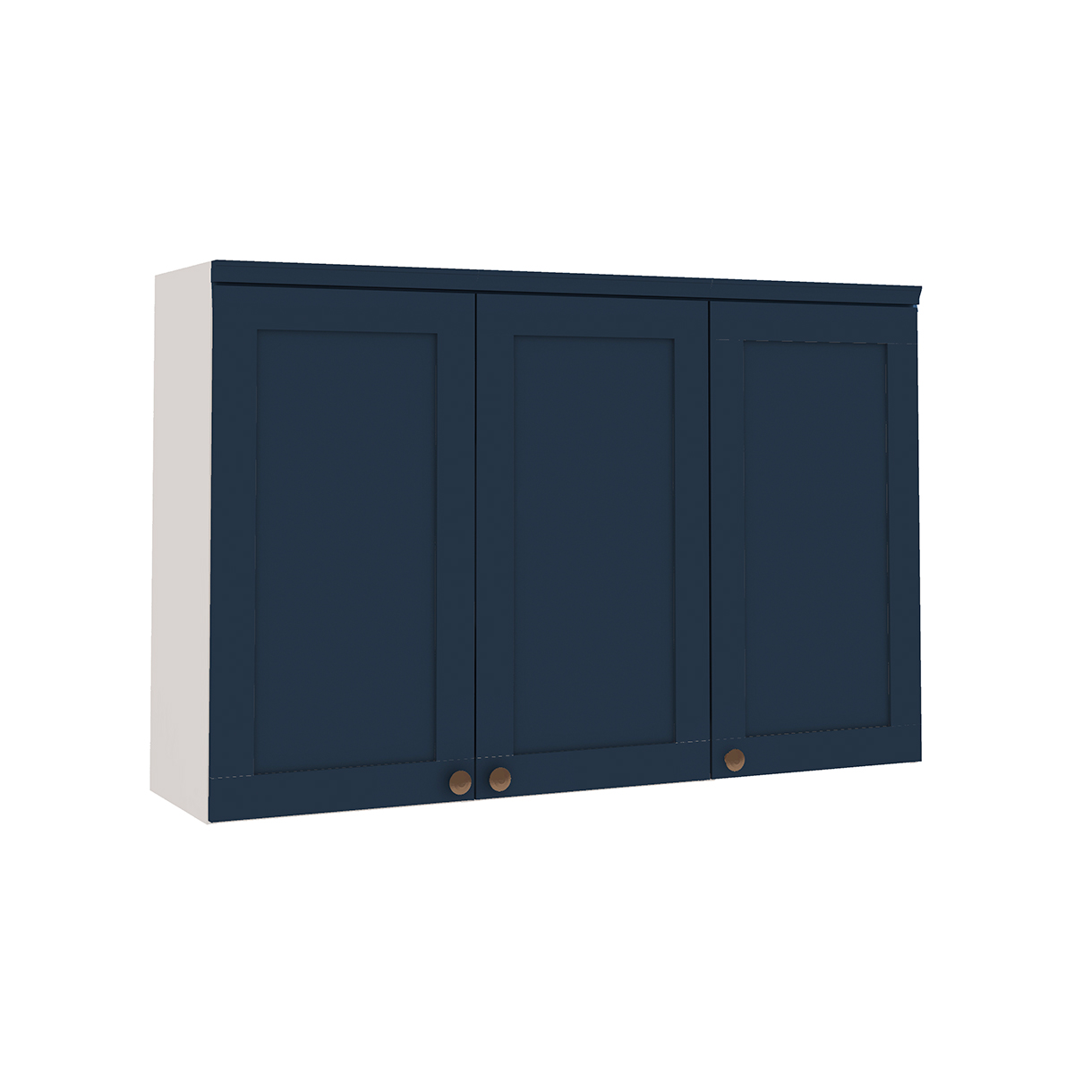 Armário de Cozinha Genialflex Iluminata 3 Portas Branco Azul
