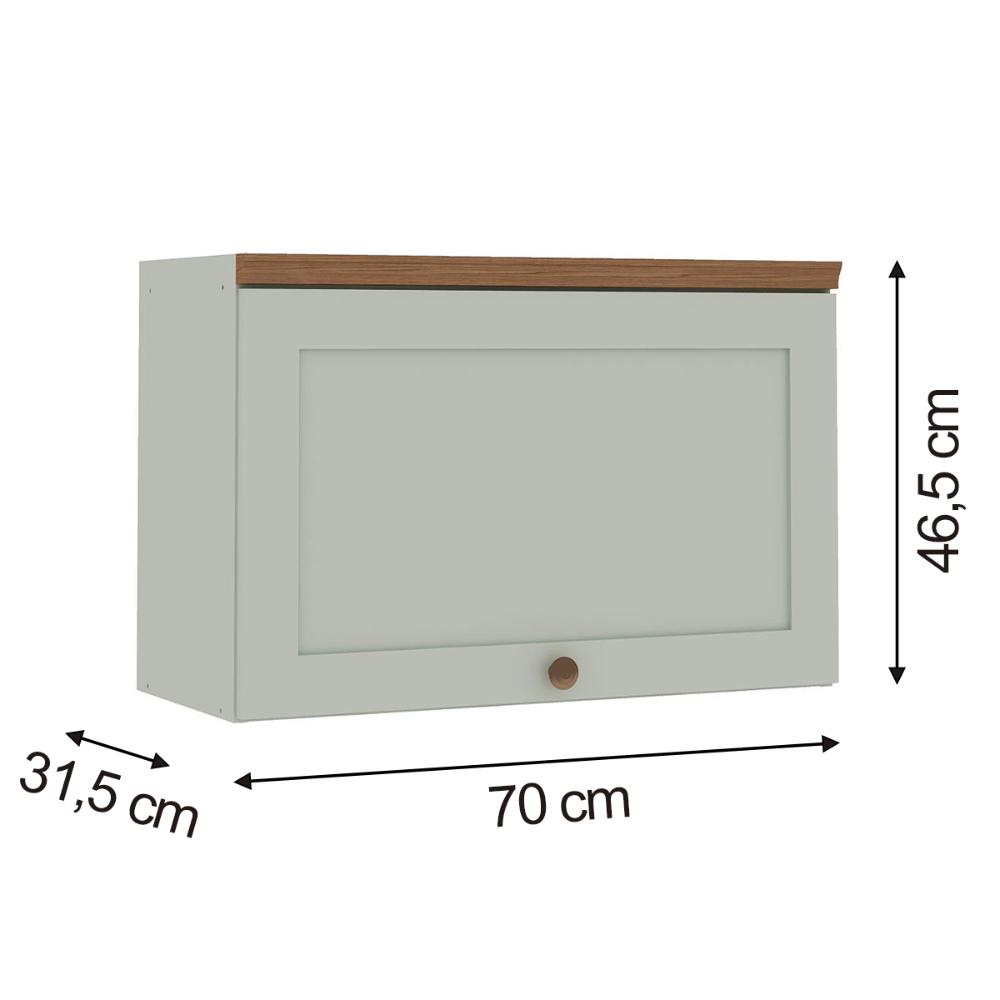Armário de Cozinha Genialflex Iluminata Aéreo 70 Cm Hortelã
