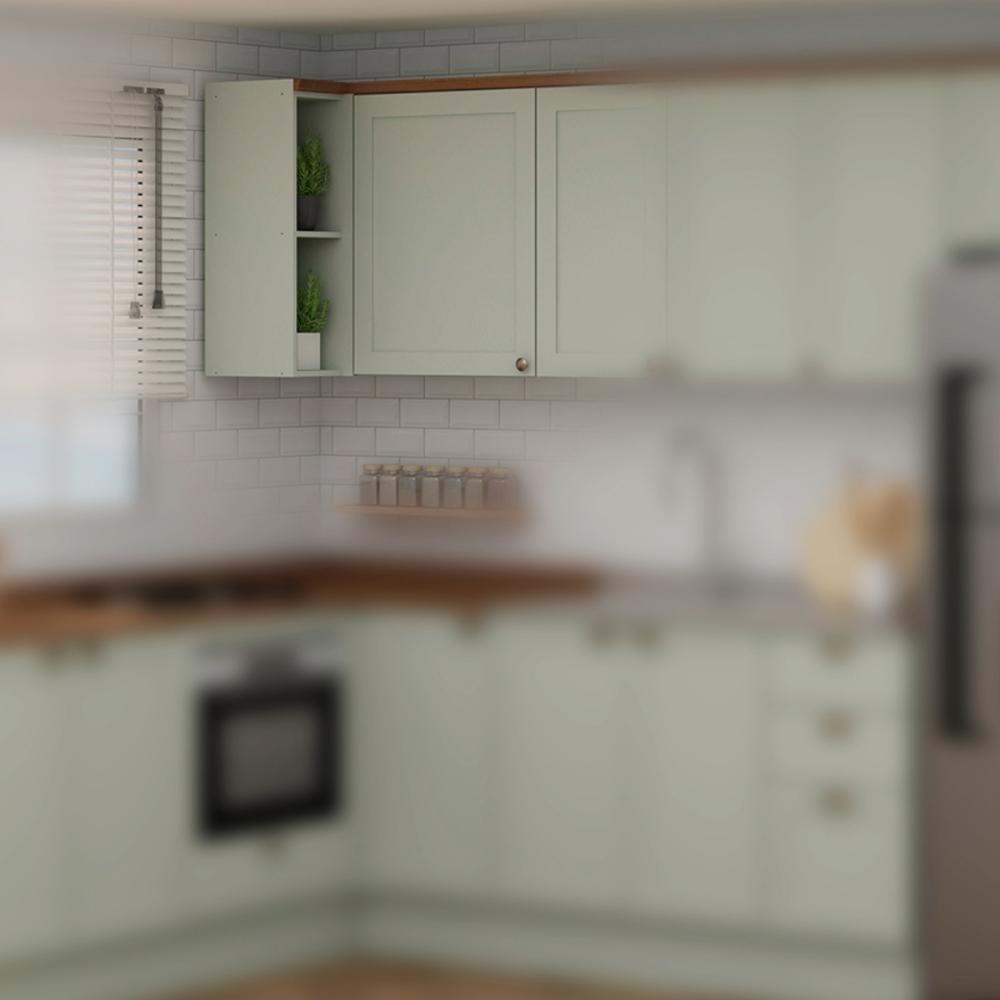 Armário de Cozinha Genialflex Iluminata Aéreo Hortelã