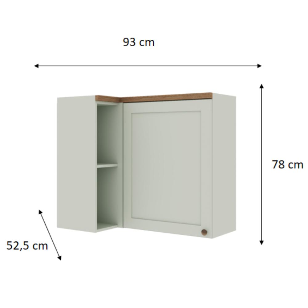 Armário de Cozinha Genialflex Iluminata Aéreo Hortelã