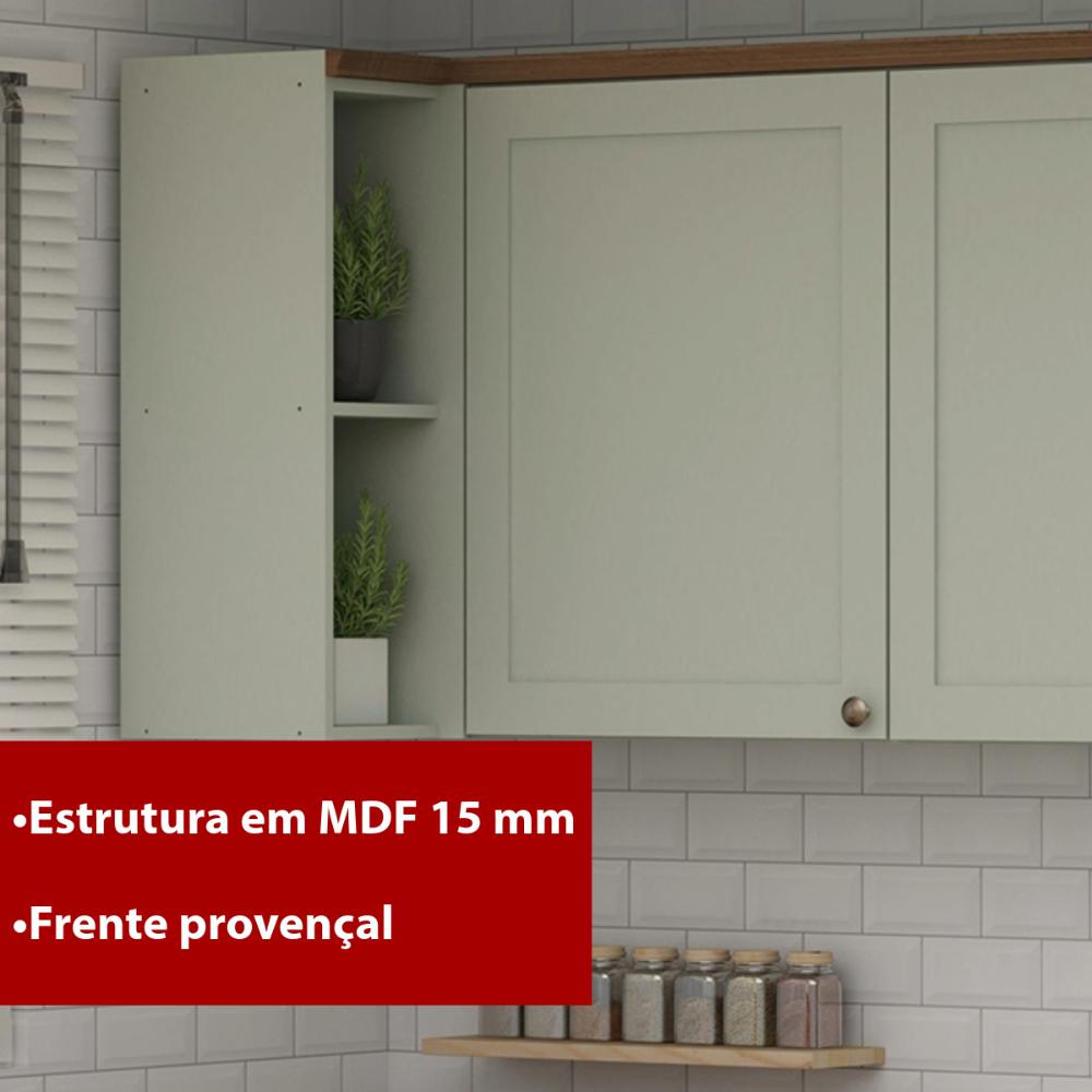 Armário de Cozinha Genialflex Iluminata Aéreo Hortelã