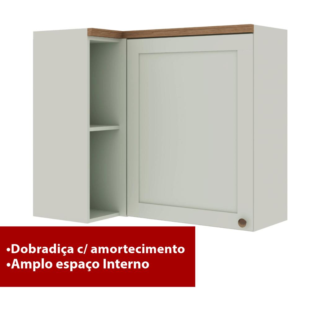 Armário de Cozinha Genialflex Iluminata Aéreo Hortelã