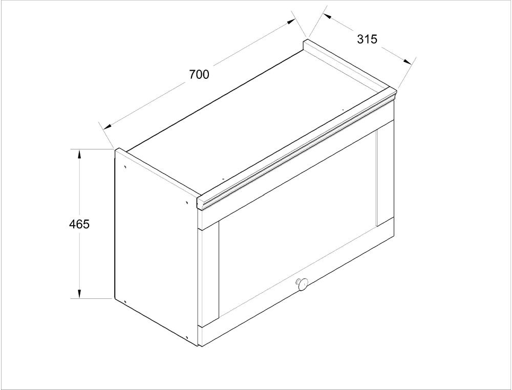 Armário de Cozinha Genialflex Iluminata Aereo  Branco Fendi