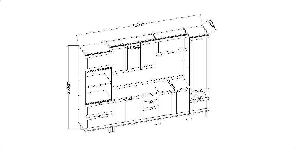 Armário de Cozinha Modulada Completa Genialflex Ayla Hortelã