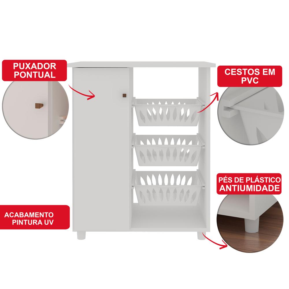 Balcão Cozinha Fruteira Genialflex Lucy Branco